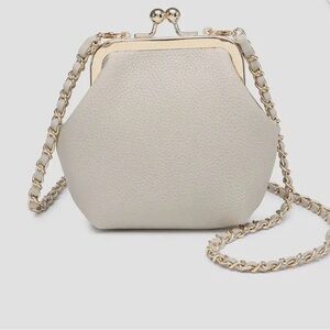 NWT, Cleo Coin Pouch Crossbody - Light Grey